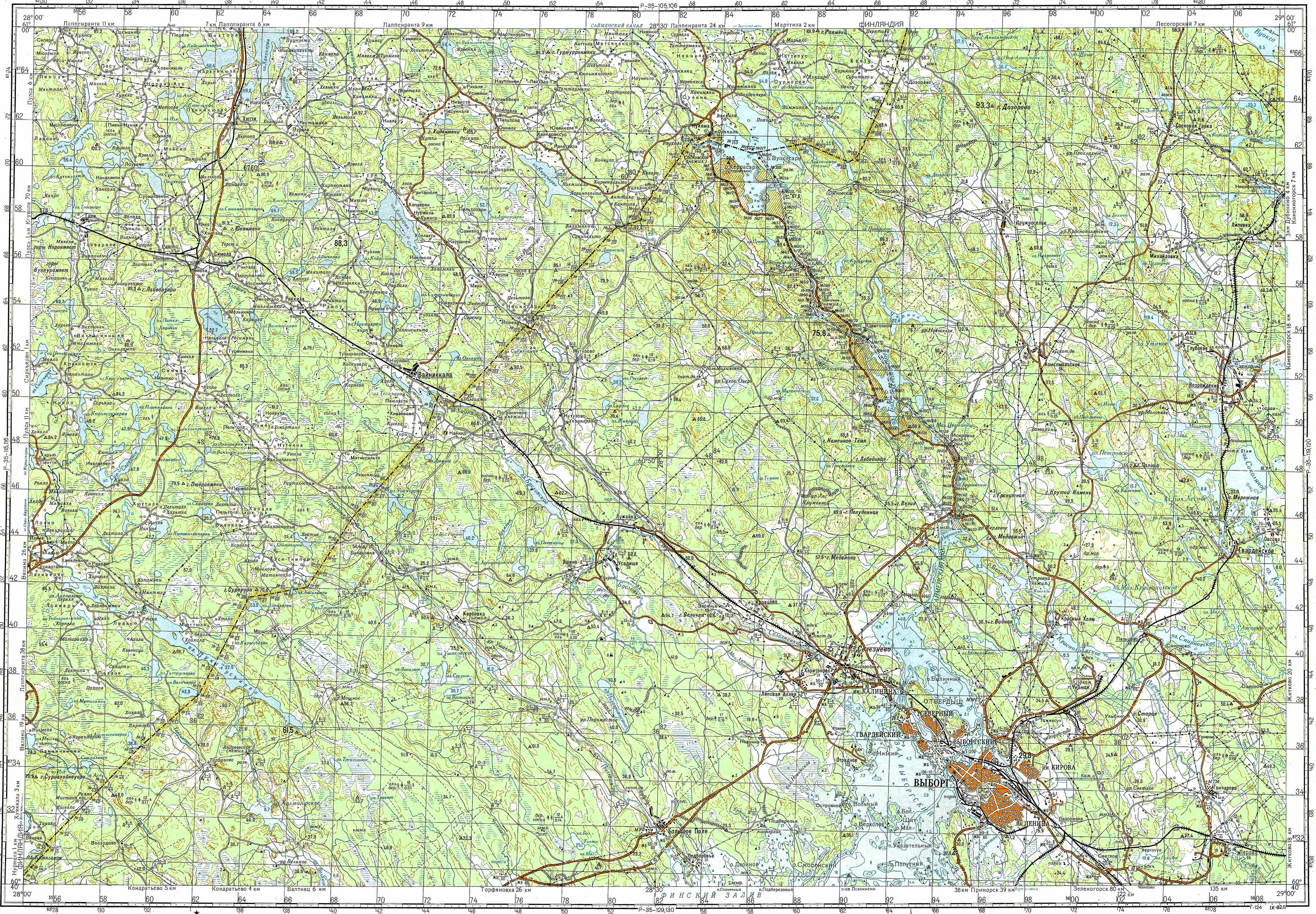 Карты Ленинградской области 1:100 000 - Путники