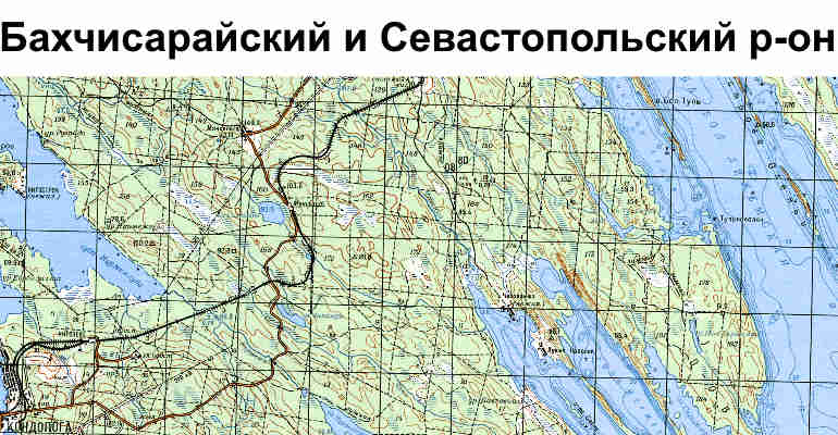 Карта Бахчисарайского района, карта Севастопольского района