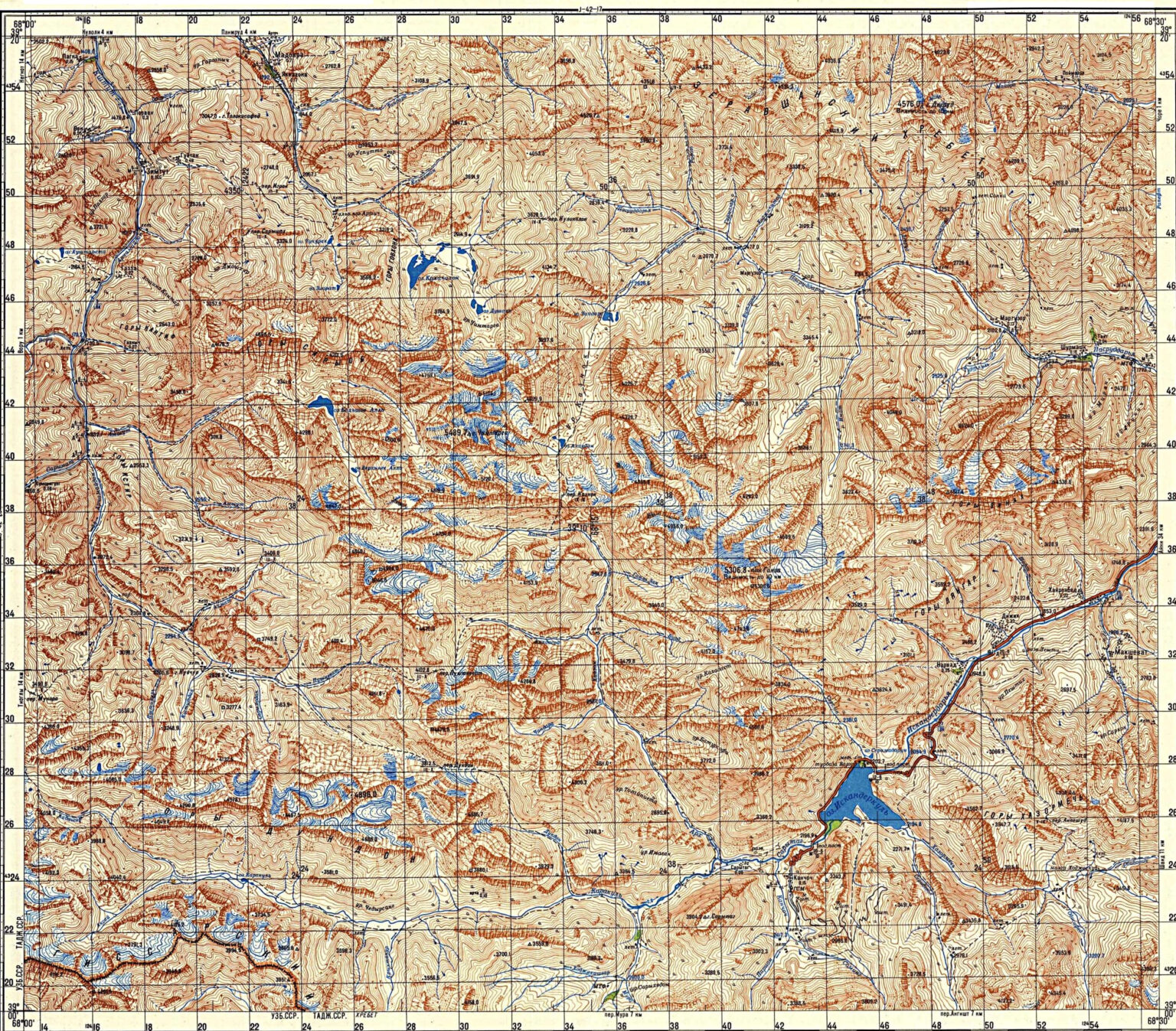 Топографическая карта горы