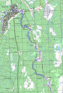 Отчёт о водном походе по реке Оредеж, схема маршрута 1