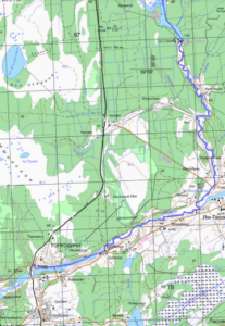 Отчёт о водном походе по реке Оредеж, схема маршрута 3
